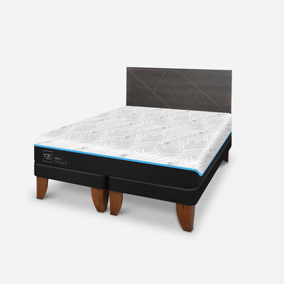 Imagen 2 del producto Cama Europea CIC Green Infinity 2 Plazas + 1 Respaldo Villarrica Gris