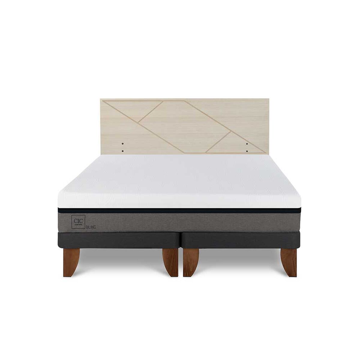 Cama Europea CIC Base Dividida 2 Plazas Balance + Respaldo Villarrica Alpino