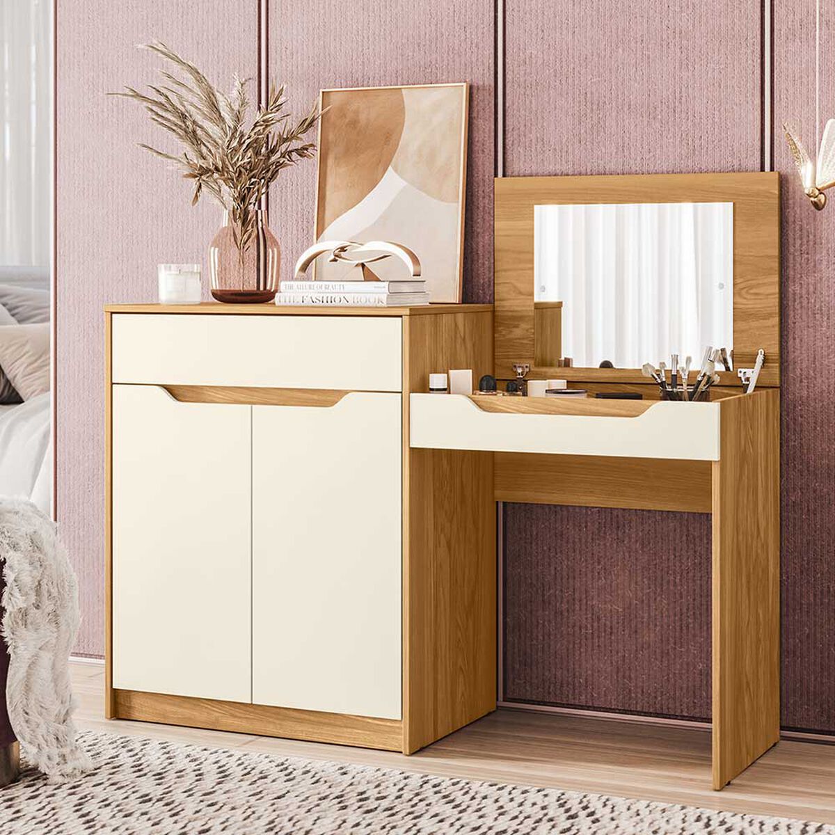 Tocador Vekkahome Trend 2 Puertas 1 Cajón Café