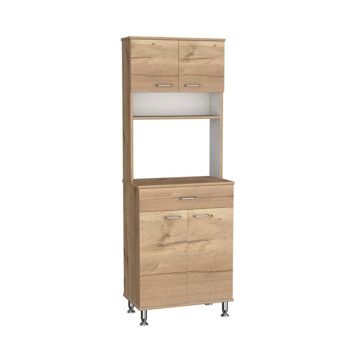 Mueble Microondas Tuhome Kitchen60 4 Puertas 1 Cajón Duna Blanco