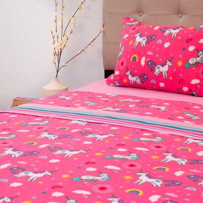 Imagen 2 del producto Sábana de Polar Doral 1,5 Plazas Senses Unicornio