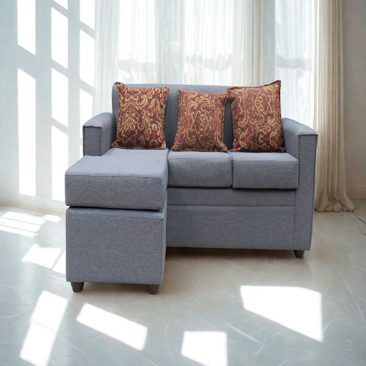 Seccional Almore Croacia Reversible 3 Cuerpos Gris