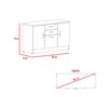 Combo Gabinete 2 Puertas + Cajonera 2 Puertas TuHome Home Office Negro Soft-Coñac