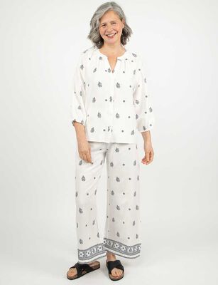 Imagen 2 del producto Blusa Estampada Manga Larga Mujer Portman Club Blanco