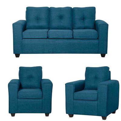 Juego de Living Black Factory Ranger Sofá 3 Cuerpos + Dos Sillones 1 Cuerpo Esmeralda