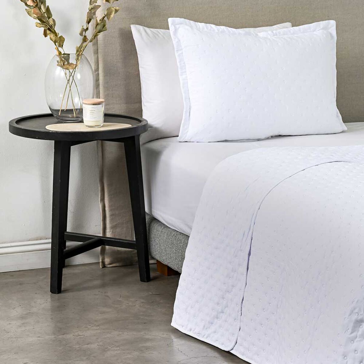 Quilt American Family 1.5 Plazas Dots Blanco