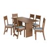Juego de Cómedor Home Mobili Sabia 6 Sillas Marrón