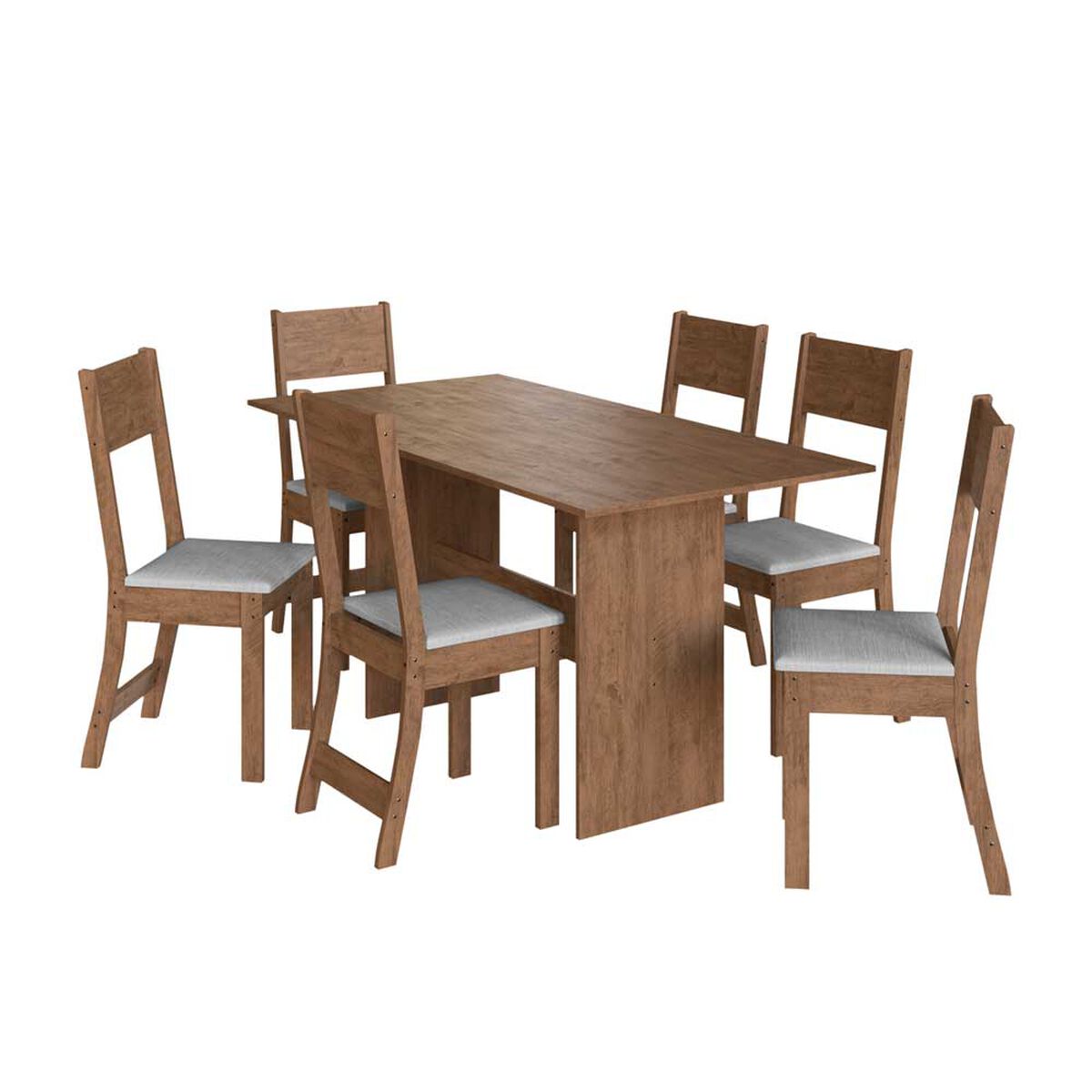 Juego de Cómedor Home Mobili Sabia 6 Sillas Marrón