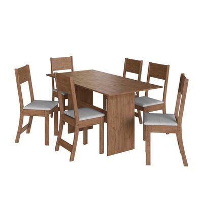 Juego de Cómedor Home Mobili Sabia 6 Sillas Marrón