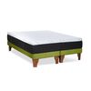 Cama Europea Latam Home Base Dividida Súper King Zen Top Foam Hybrid Velvet Pistacho