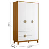 Clóset Vekkahome Ipe 3 Puertas 2 Cajones Café