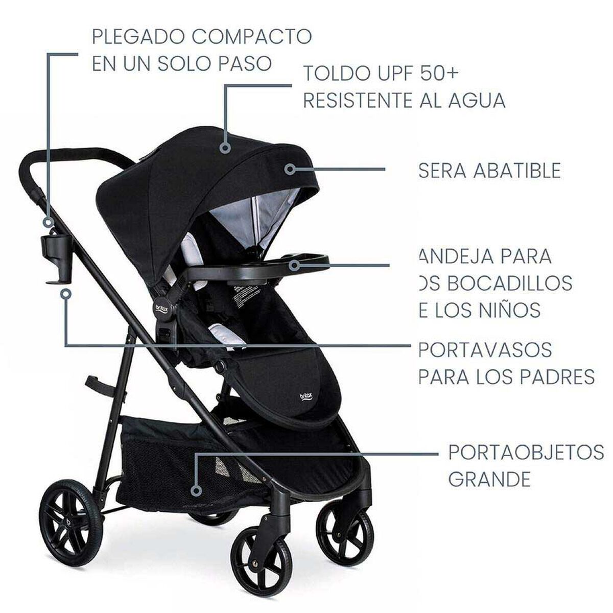 Coche Travel System Brook-Willow Onix Glacier Negro Britax