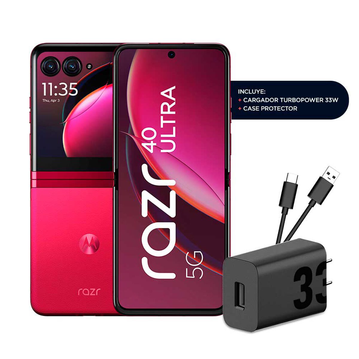 Celular Motorola Razr 40 Ultra 5G 512GB 6,9" Viva magenta Liberado