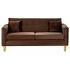 Juego de Living Bodevir New Retro Felpa 01 Sofá 3 Cuerpos + Dos Pouf 1 Cuerpo Chocolate 