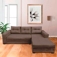 Sofá Seccional Izquierdo Living Factory Roma 3 Cuerpos Chocolate