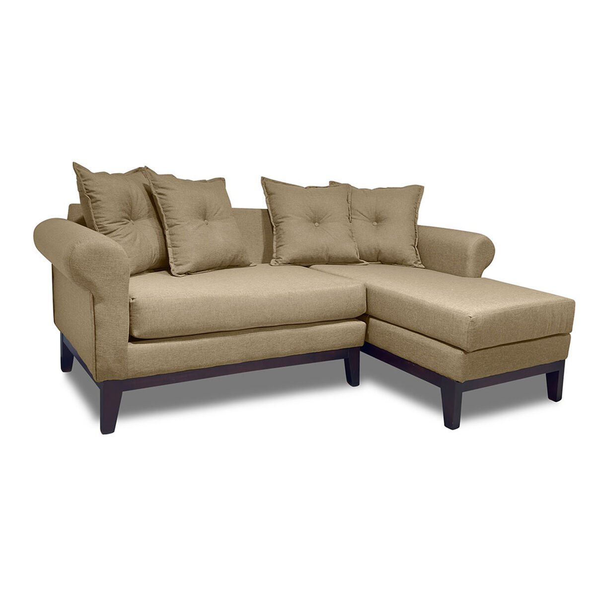 Seccional Derecho Living Factory Oklahoma 4 Cuerpos Beige