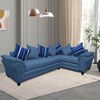 Sofá Seccional Derecho Living Factory Capri 5 Cuerpos Azul Piedra