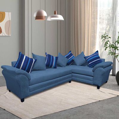 Sofá Seccional Derecho Living Factory Capri 5 Cuerpos Azul Piedra