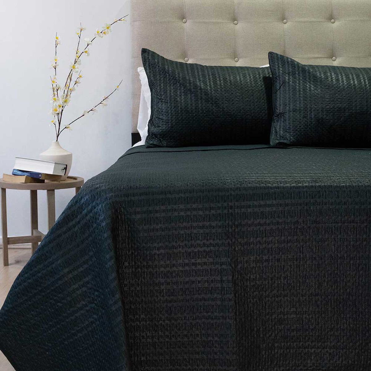 Quilt Doral King Liso Deluxe Negro