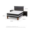 Cama Europea CIC 2 Plazas Ortopedic + Respaldo + 2 Veladores Torino