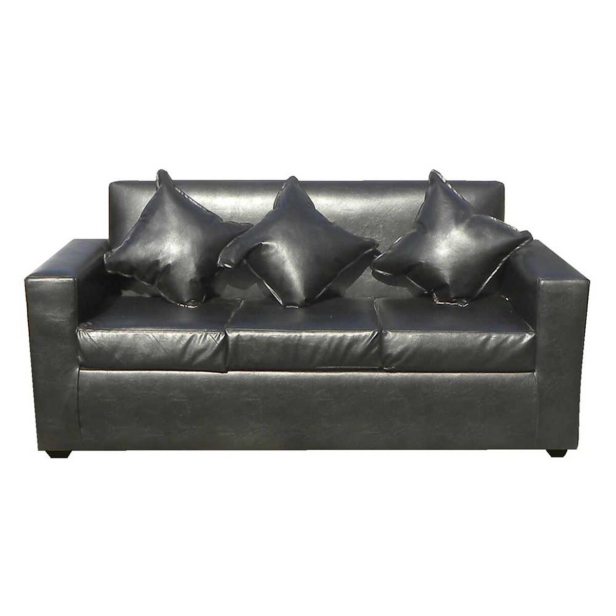 Juego de Living Almore Paris Sofá 3 Cuerpos + Dos Sillones 1 Cuerpo Negro