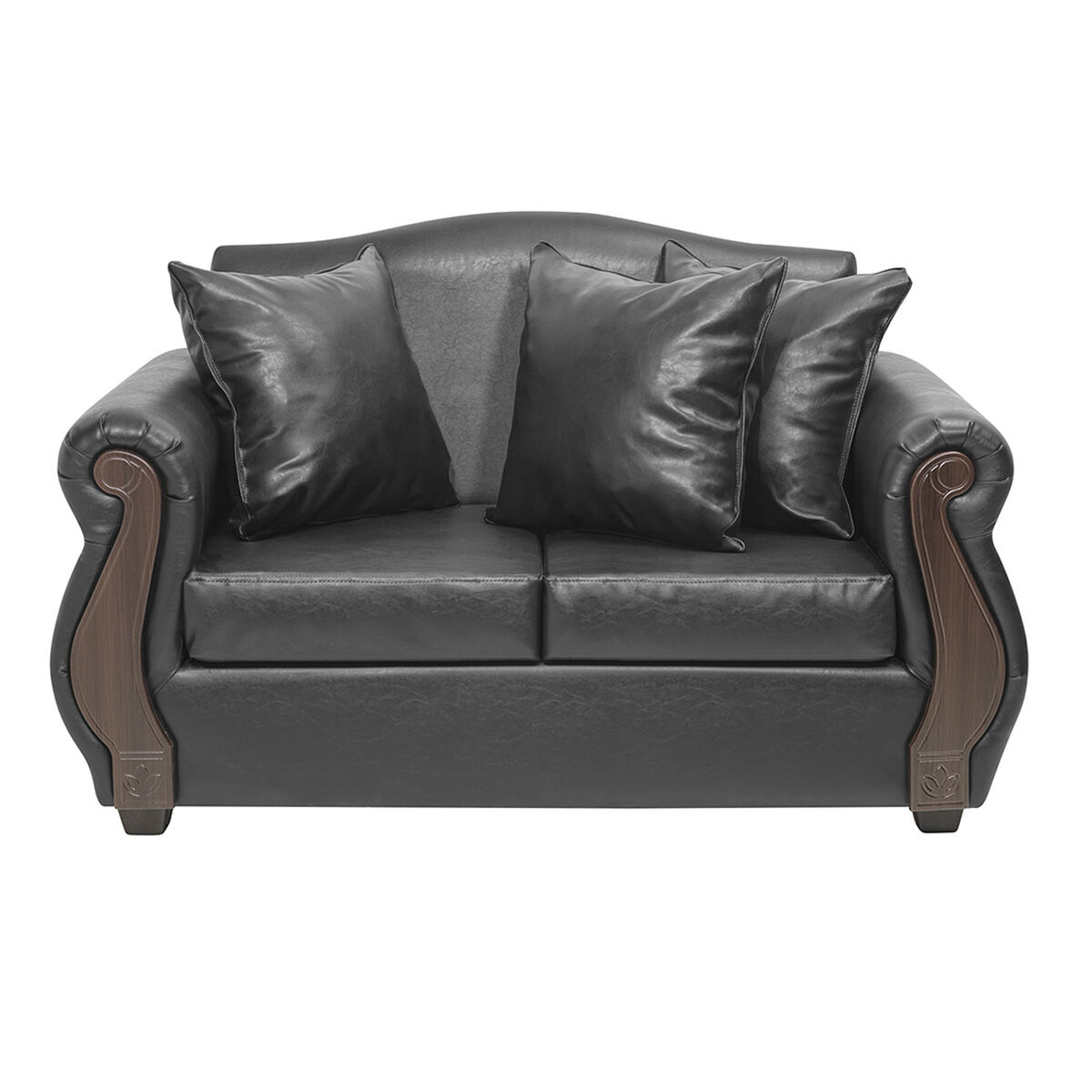 Juego de Living Innovamuebles New Bugambilia Sofá 3 Cuerpos + Sofá 2 Cuerpos Negro