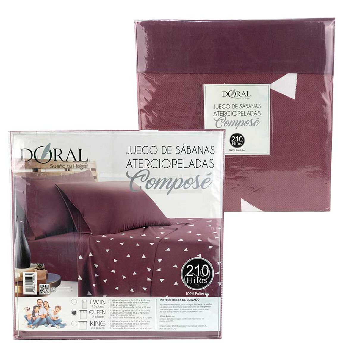 Juego de Sábanas Doral 2 Plazas Aterciopeladas D2