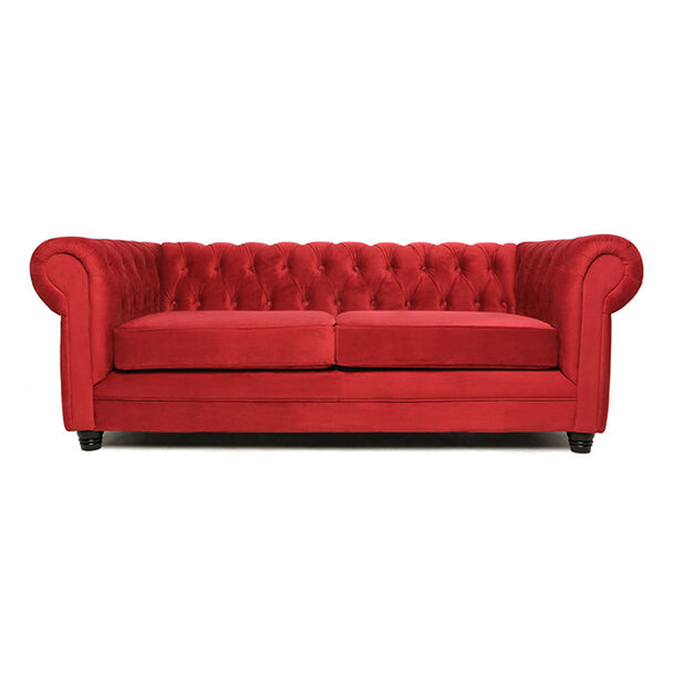 Sofá Barra Design Chesterfield 3 Cuerpos Rojo
