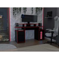 Escritorio Gamer TuHome Keria Wengue Y Rojo