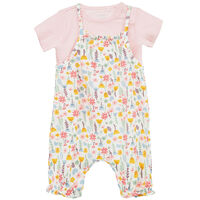 Conjunto Flores Chess Baby rosado