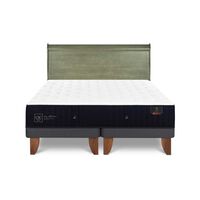Cama Europea CIC Base Dividida King Premium + Respaldo Miro Olivo