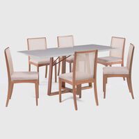 Juego de Comedor Roca Nara 6 Sillas Beige