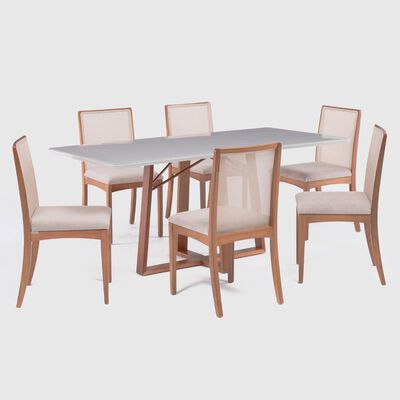 Imagen 1 del producto Juego de Comedor Roca Nara 6 Sillas Beige
