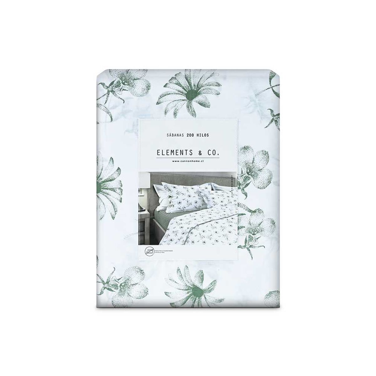 Juego de S&aacute;banas Elements & Co 1.5 Plazas 200 Hilos Bouquet