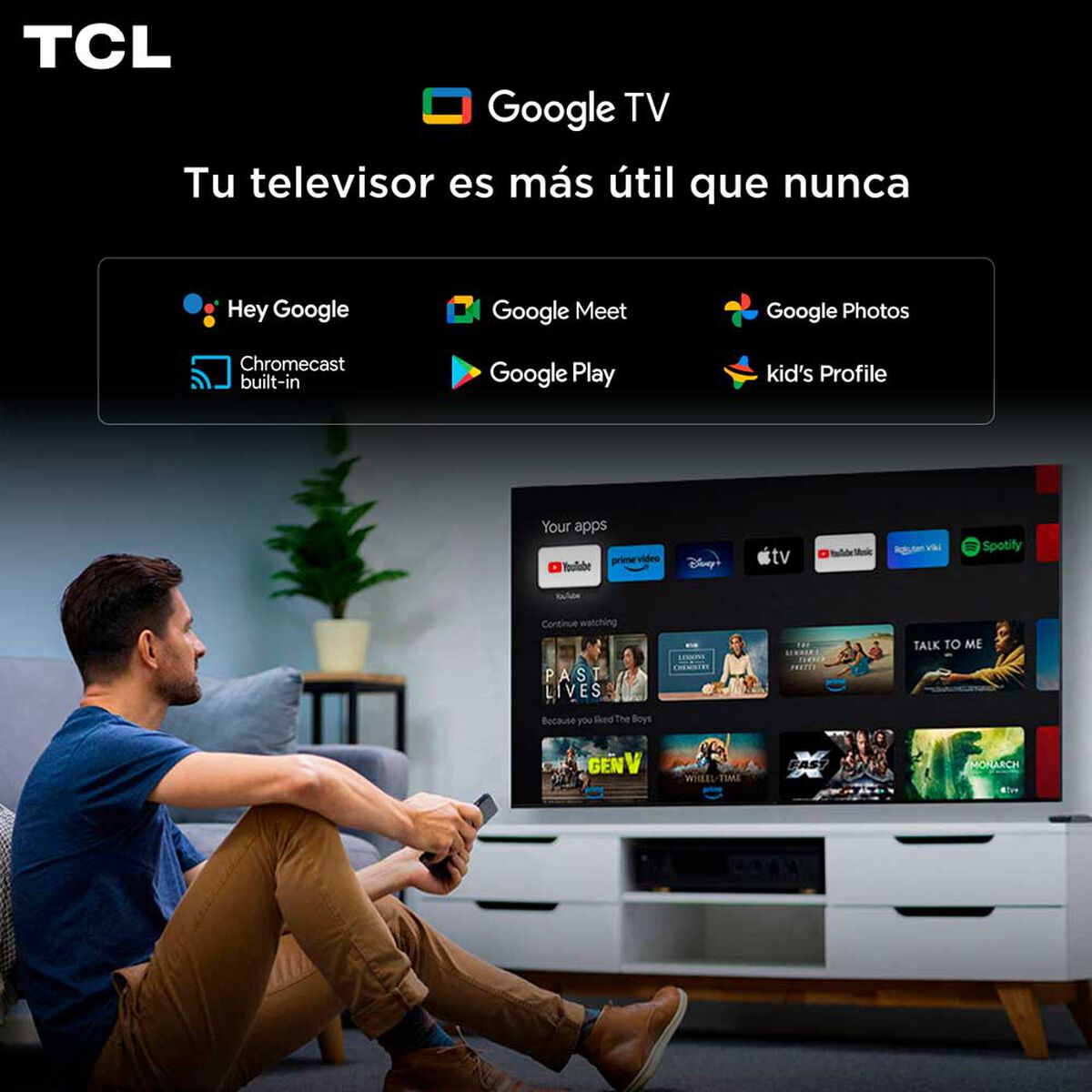 SmartTV  TCL 55C7L  SQD-Mini LED 4K Google TV 55 pulgadas Negro