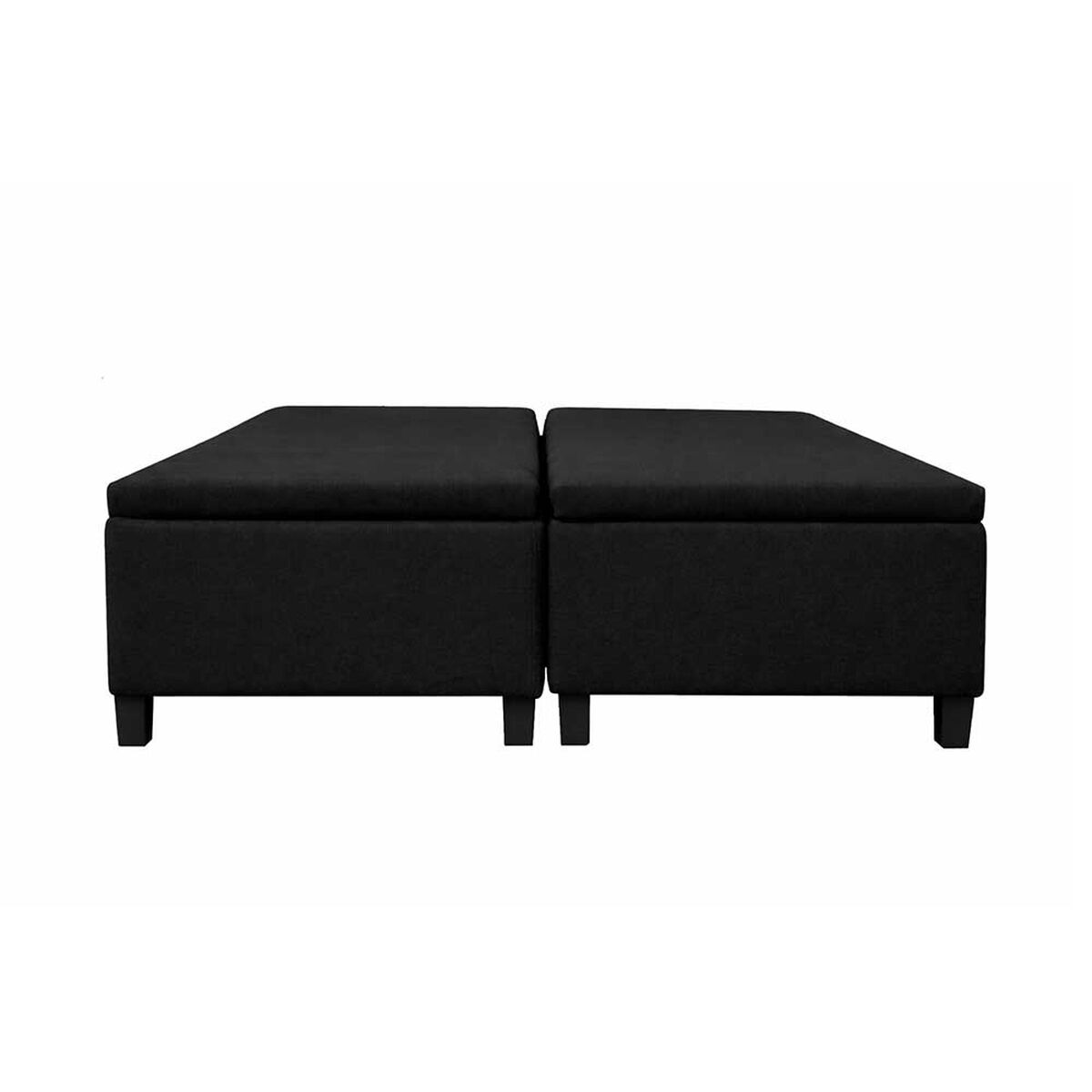Base de Cama Ba&uacute;l Almore 2 Plazas Base Dividida Negro +  Respaldo