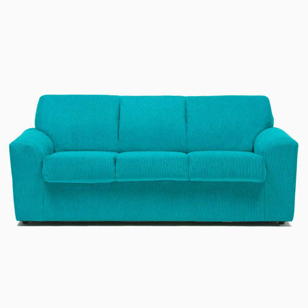 Sofá Cabsur Milan 3 Cuerpos Chenille Turquesa