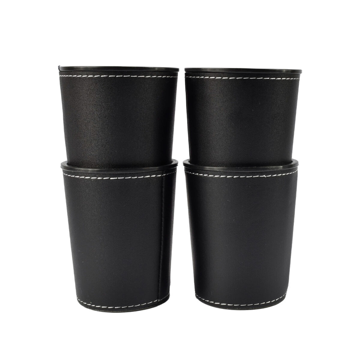 Juego de 4 Cachos Eco Cuero Negro Simplit