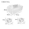 Juego de Living Elegant Detail Girona Sofá 3 Cuerpos + Dos Sillones 1 Cuerpo Gris
