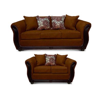 Imagen 1 del producto Juego de Living Elegant Detail Girona Sofá 3 Cuerpos + Sofá 2 Cuerpos Café