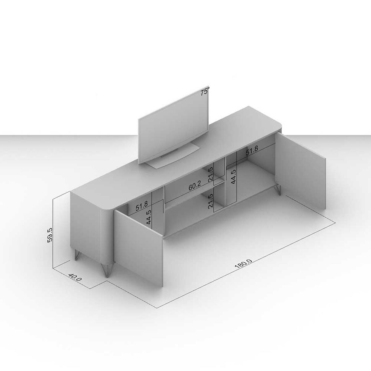 Rack TV Vekkahome Cartagen Hasta 75'' Café Negro