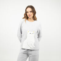 Pijama Polar Mujer Icono Gris, Rosado