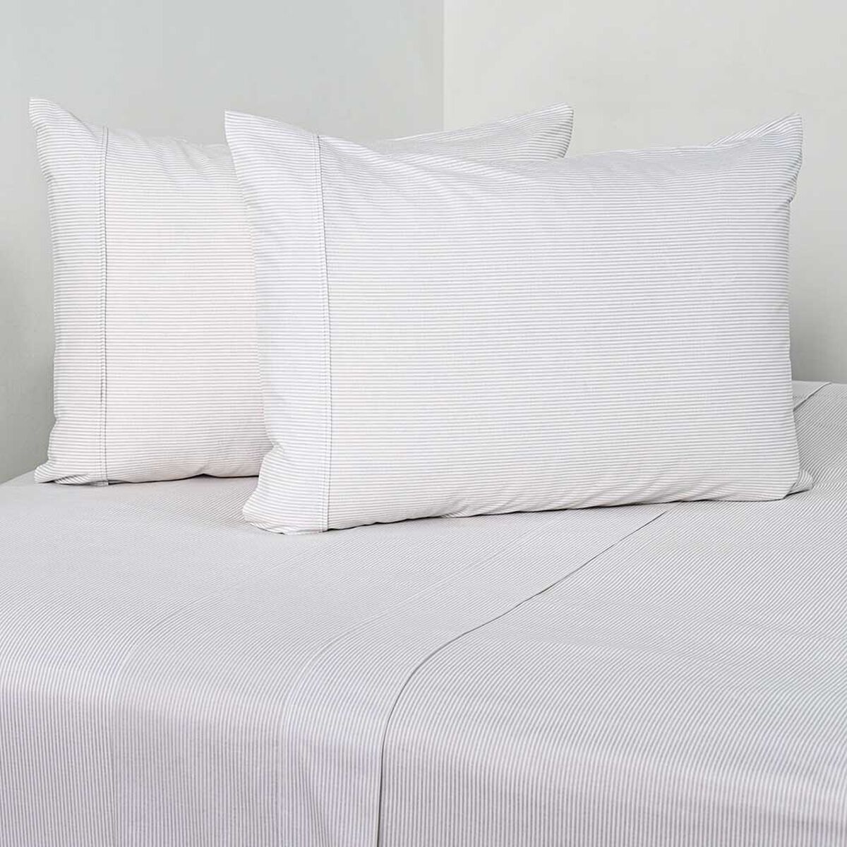 Juego de S&aacute;banas Elements & Co 2 Plazas 144 Hilos Stripe Beige