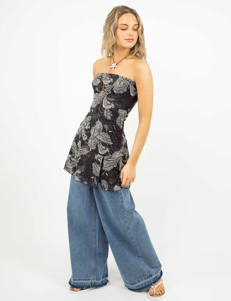 Vestido Mini Strapless Mujer Icono