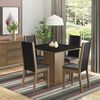 Juego de Comedor Vekkahome Lilo Greco 4 Sillas Negro