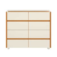 Cómoda Vekkahome Detalle Curvo 6 Cajones Beige