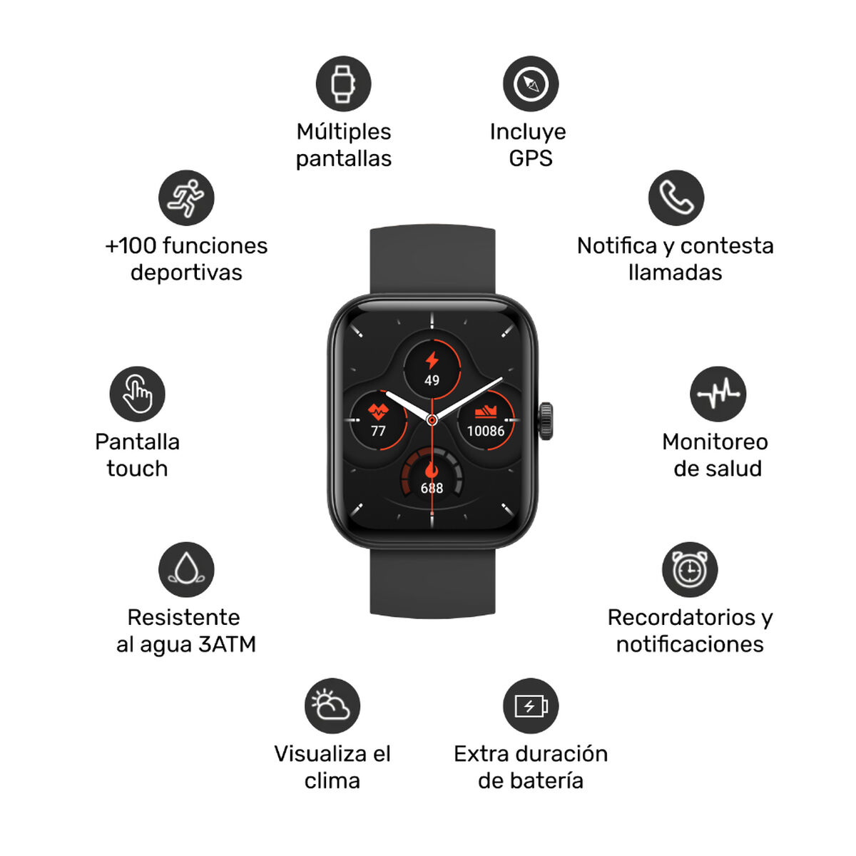 Smartwatch Lhotse GPS MoveOn 7 Black 37/38mm