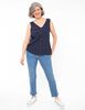 Blusa Sin Mangas Botones Cuello V Escote Espalda V Mujer Portman Club