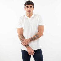 Polera Piqué Hombre Icono Blanco, Grafito, Negro