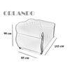 Juego de Living Elegant Detail Orlando Sofá 3 Cuerpos + Dos Sillones 1 Cuerpo Gris